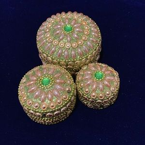 3 small Antique jewelry holder